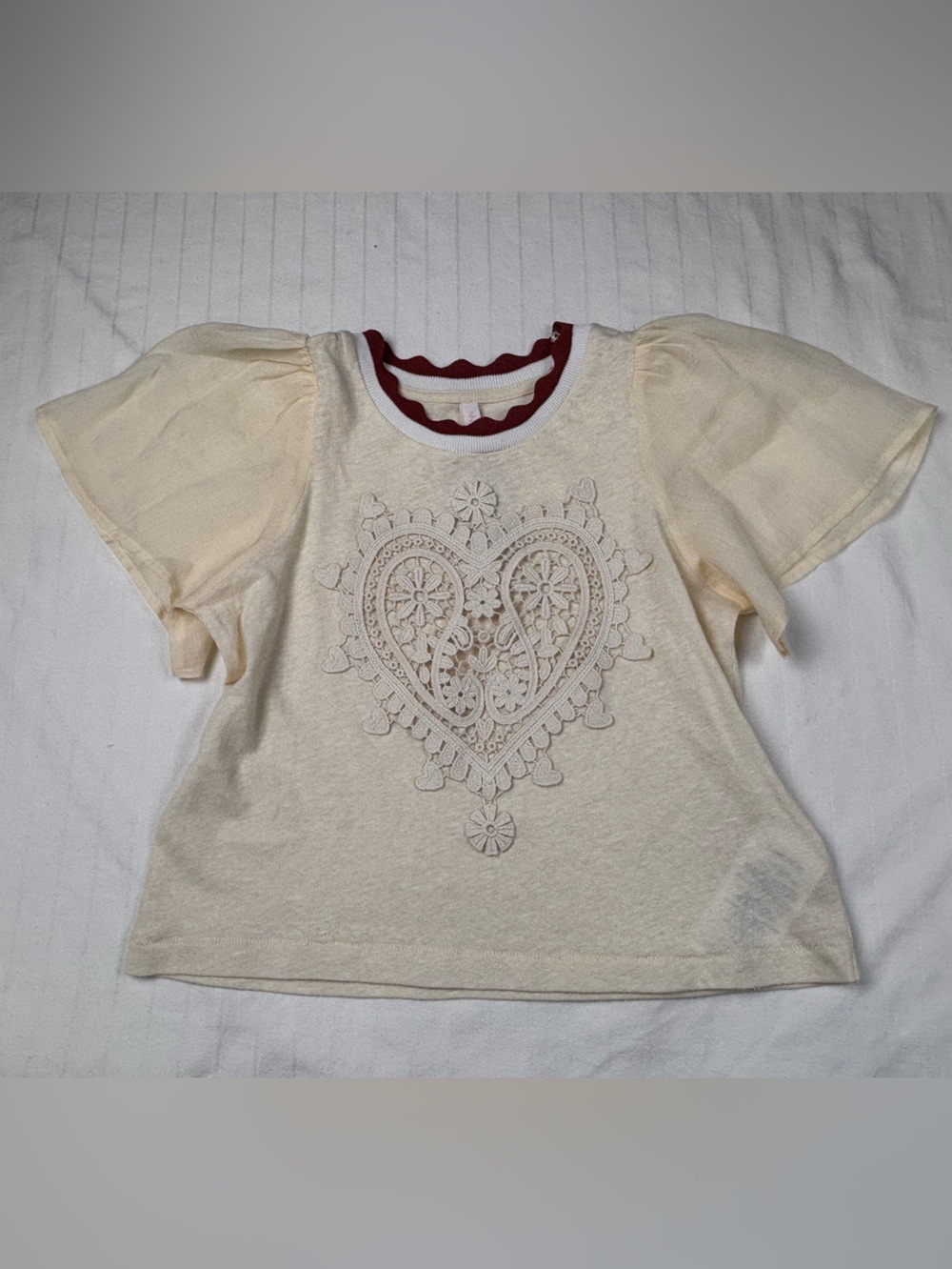 NWT Zimmermann girls 4 awaken Cream Lace-Embroidered Pullover top blouse